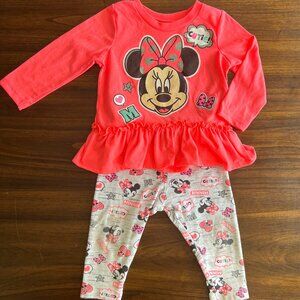 Disney Minnie Mouse | 2 Piece Long Sleeve & Pants | 12M